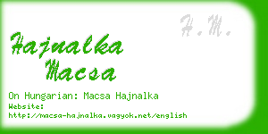 hajnalka macsa business card